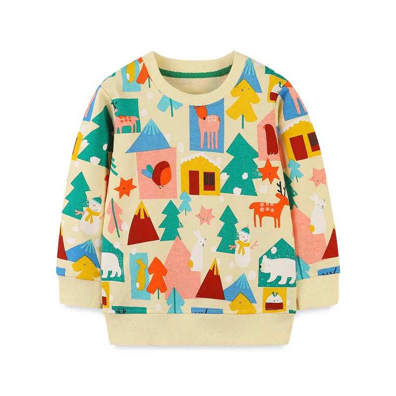 Long Sleeve 2-7T Cartoon Boys Girls Sweatshirts For Autumn Spring Hot Selling Kids Clothing Toddler Hooded Shirts