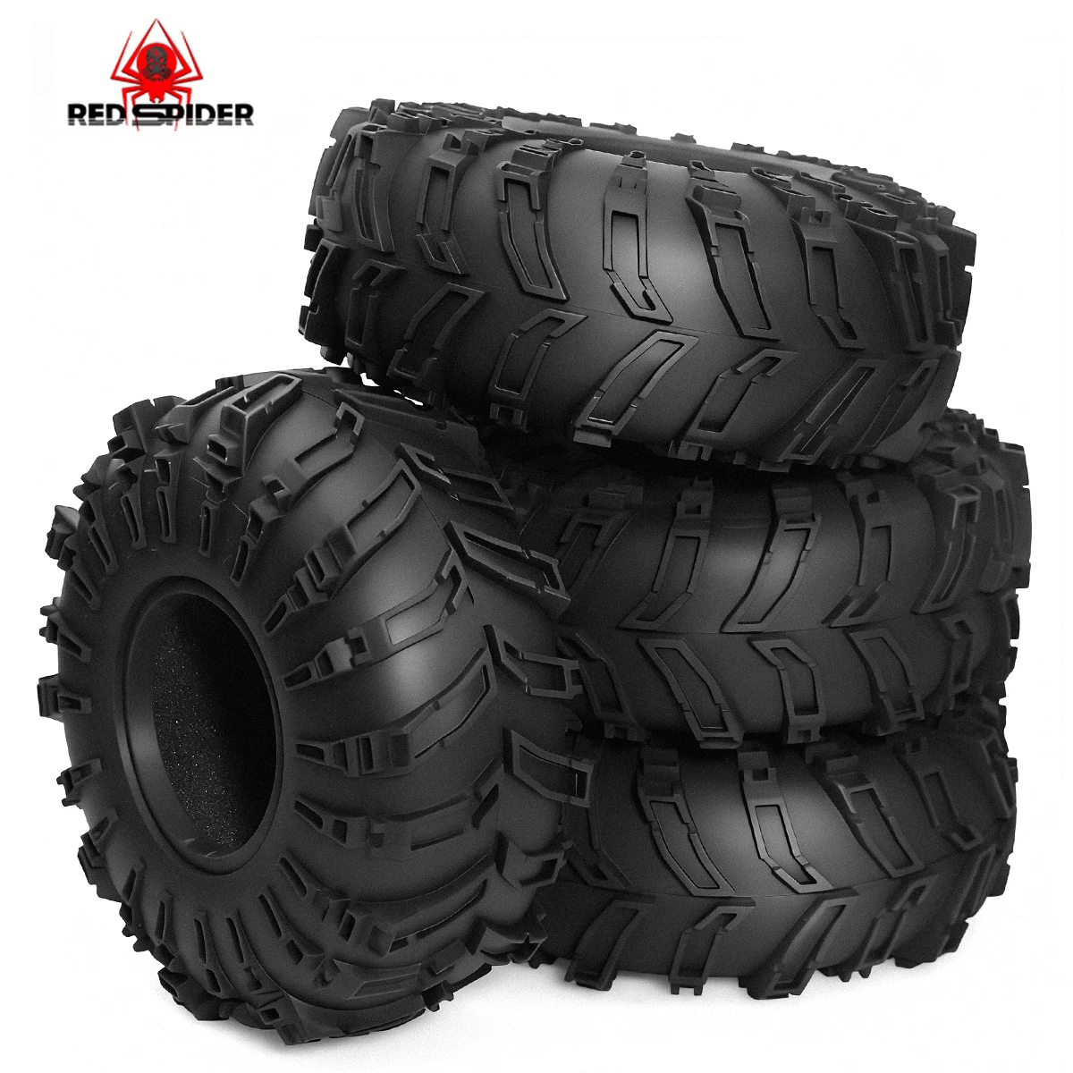 Produzido por RS Red Spider, pneus Rock Crawler de 2,2 polegadas para SCX10, TRX4 e Axial - pneus Hellhound R55