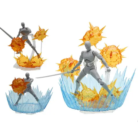 Anime Action Figures Special Effects Explosion Effect+Bracket Battle Scene PVC Model DIY Assembly Display Bracket Effect Decor