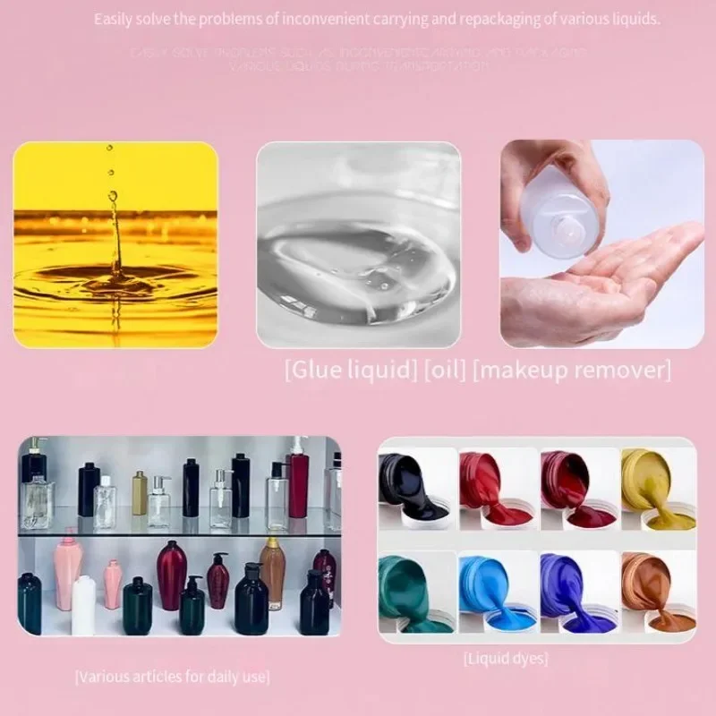 2pcs Needle-nosed Emulsion Facial Cleanser Bottled Separately Plastic Extrusion Travel Nail Remover Hose Portable Seal Bottle