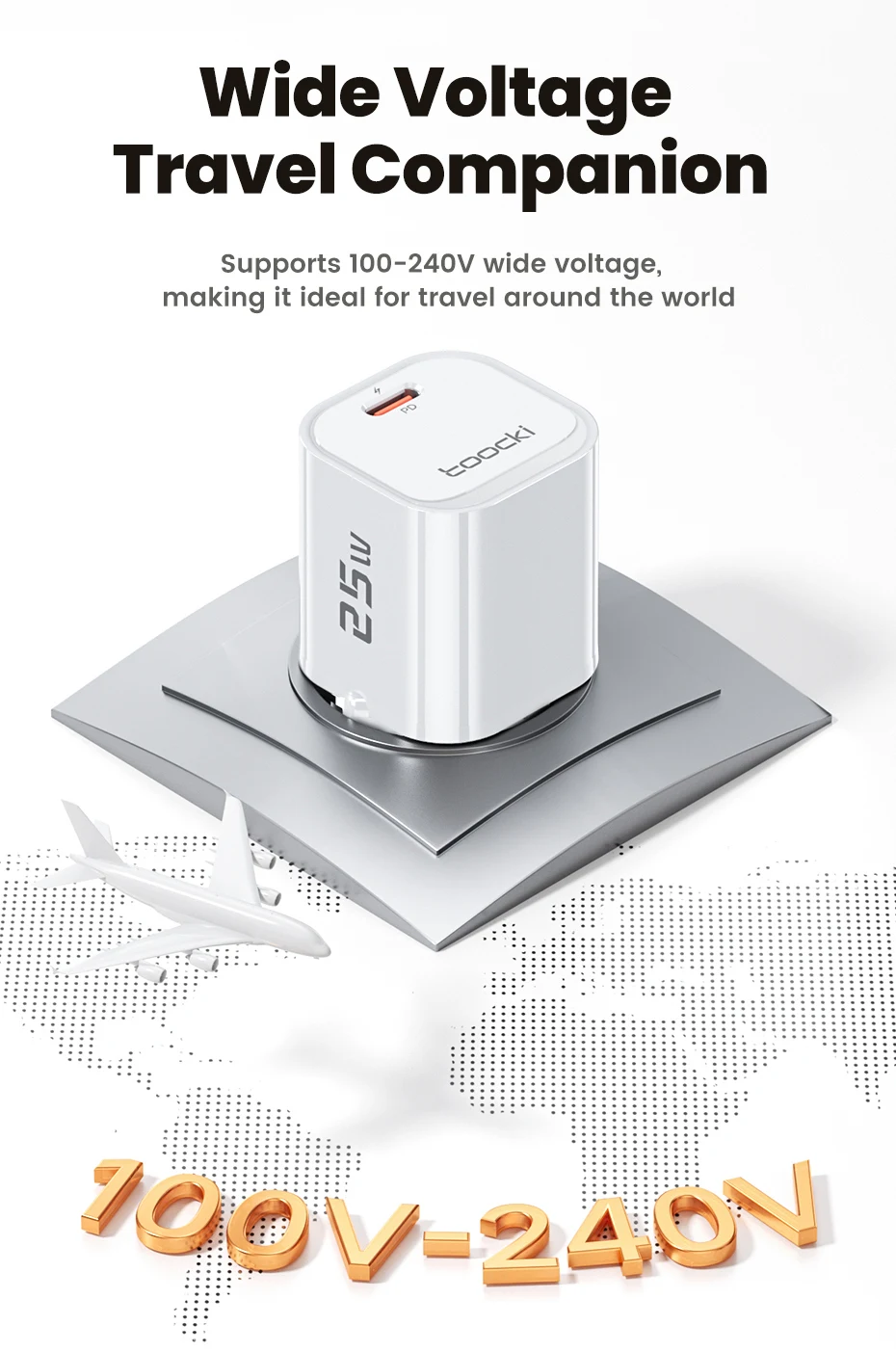 Toocki 25W GaN Ladegerät USB C QC3.0 PD3.0 PPS Schnellladung für iPhone 18 17 16 Pro Max Samsung S25 S26 Schnelles Typ-C-Ladegerät – Detail 10