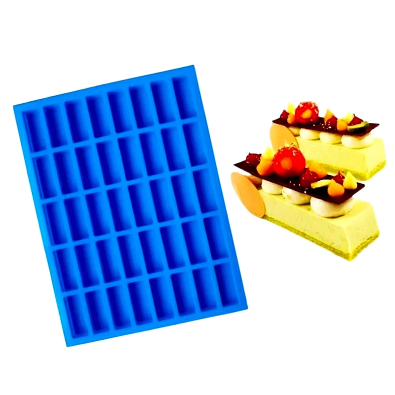 Narrow Rectangle Silicone Caramel Hard Candy Mold For Chocolate Truffles Ganache Jelly Praline Brownie Butter Ice Cube Tray Mold