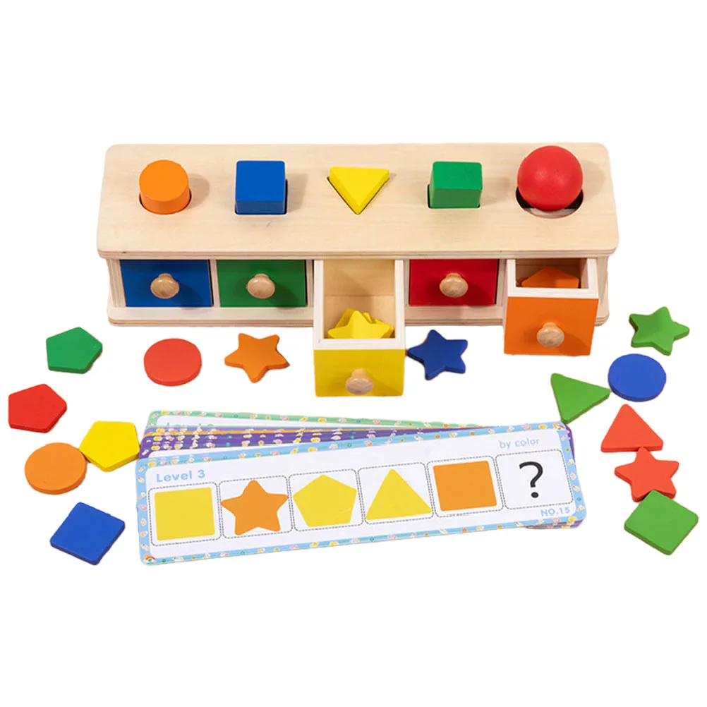1 set 1 Set Wooden Color Number Matching Box Dual-Purpose Sorting Puzzle For Toddlers Fine Motor Skills Kids Educational Shape