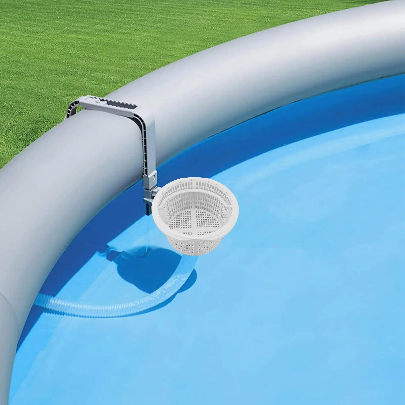 수영장 필터 바구니 교체용 스키머 바스켓, 손잡이가 있는 잎, 잔디, 머리카락, 찌꺼기 제거용 소형 수영장 용품 스키머