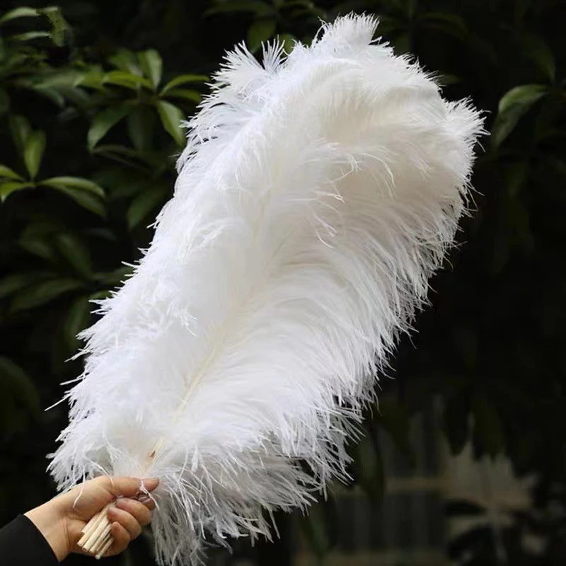 White Ostrich Feather Plumes Decor 20-50cm Big Ostrich Feathers Carnaval Table Centerpieces Party Wedding Accessories Decoration