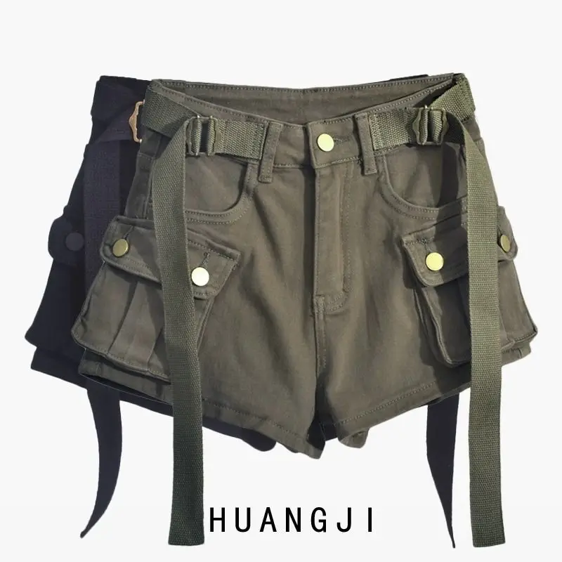 

Women's 2024 Spring/summer New Small High-waisted Skinny Khaki A-line All-match Hot Pants Simple Contract Make Look Slimmer