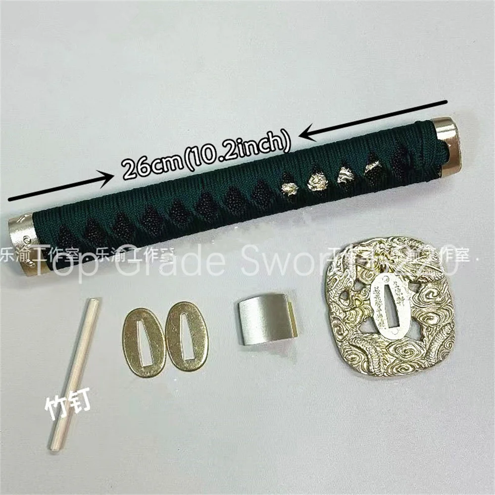

Очень хорошая ручка Tsuka 26 см, латунная ручка Tsuba, защита Habaki Seppa для настоящего японского японского самурая, катаны, меча, фитинги