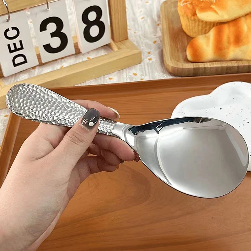 1Pc Stainless Steel Food Spoon Long Handle Rice Pot Shovel Buffet Spoon Utensils Home Kitchen Tool
