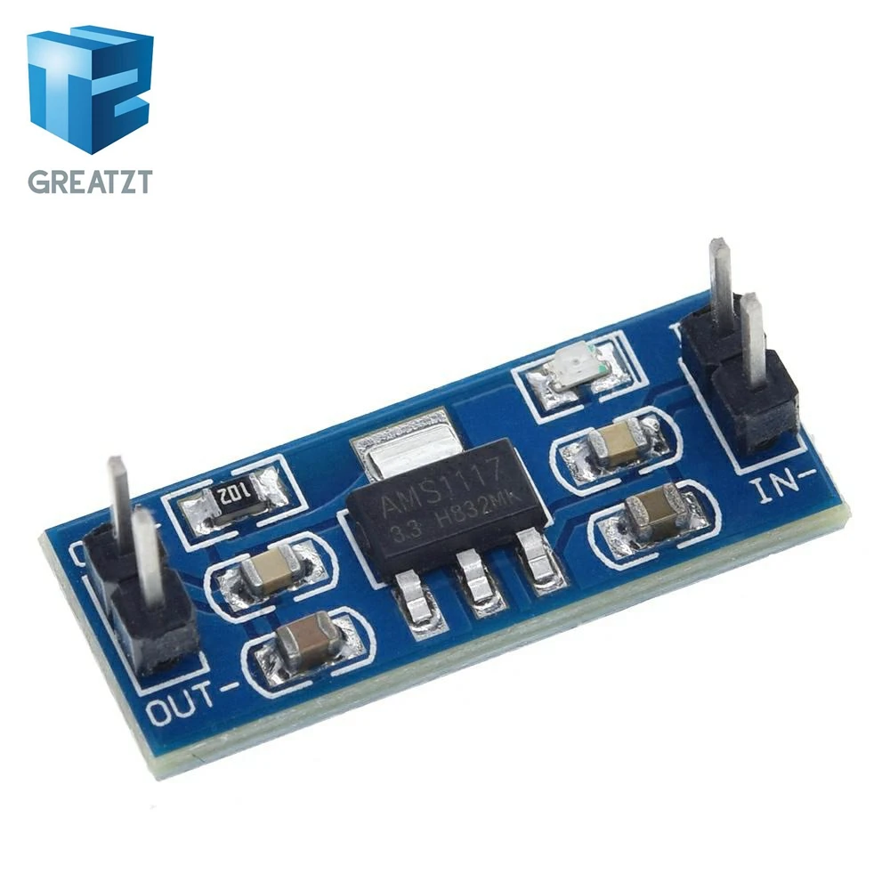 GREATZT AMS1117 3.3V 5V DC-DC Step-Down power supply module AMS1117-5.0V Power Buck module AMS1117-3.3V LDO 800MA