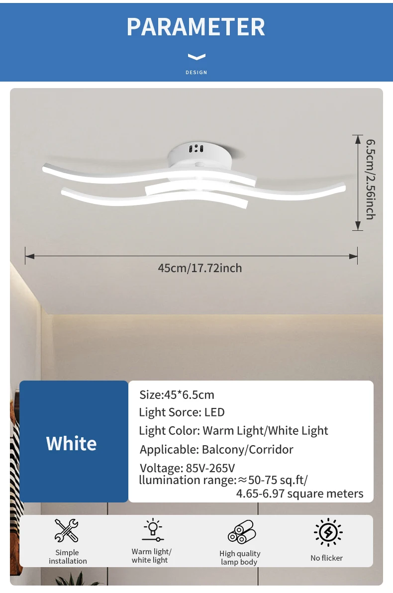 Corridor LED Ceiling Lights, Dimming Lights, Living Room, Bedroom, Dining Room, Corridor, Indoor Home Decoration Lighting