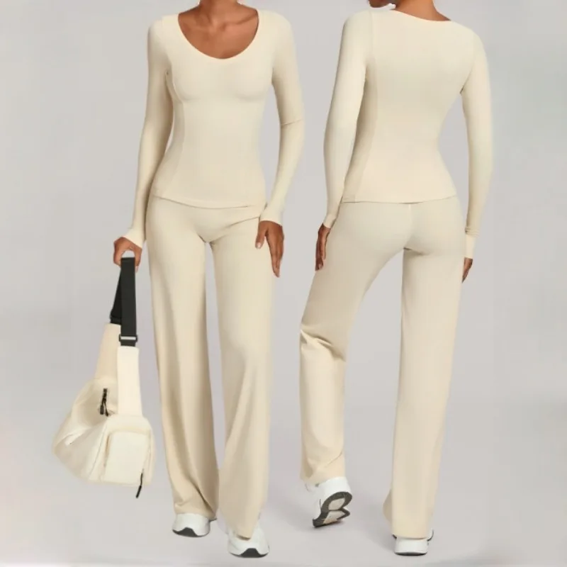 

Women's Autumn and Winter Quick Drying Yoga Set Versatile Slim Fit High Waist Comfortable Fitness Set Outdoor Running Sportswear