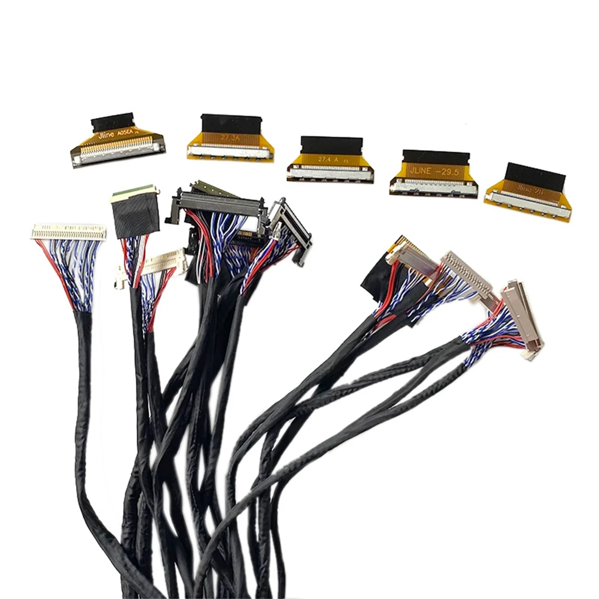 

21PCS LVDS Screen Cable Kit with 5Pcs Cable Adapter 10-65 Inch Screen Repair FPC Screen Tester