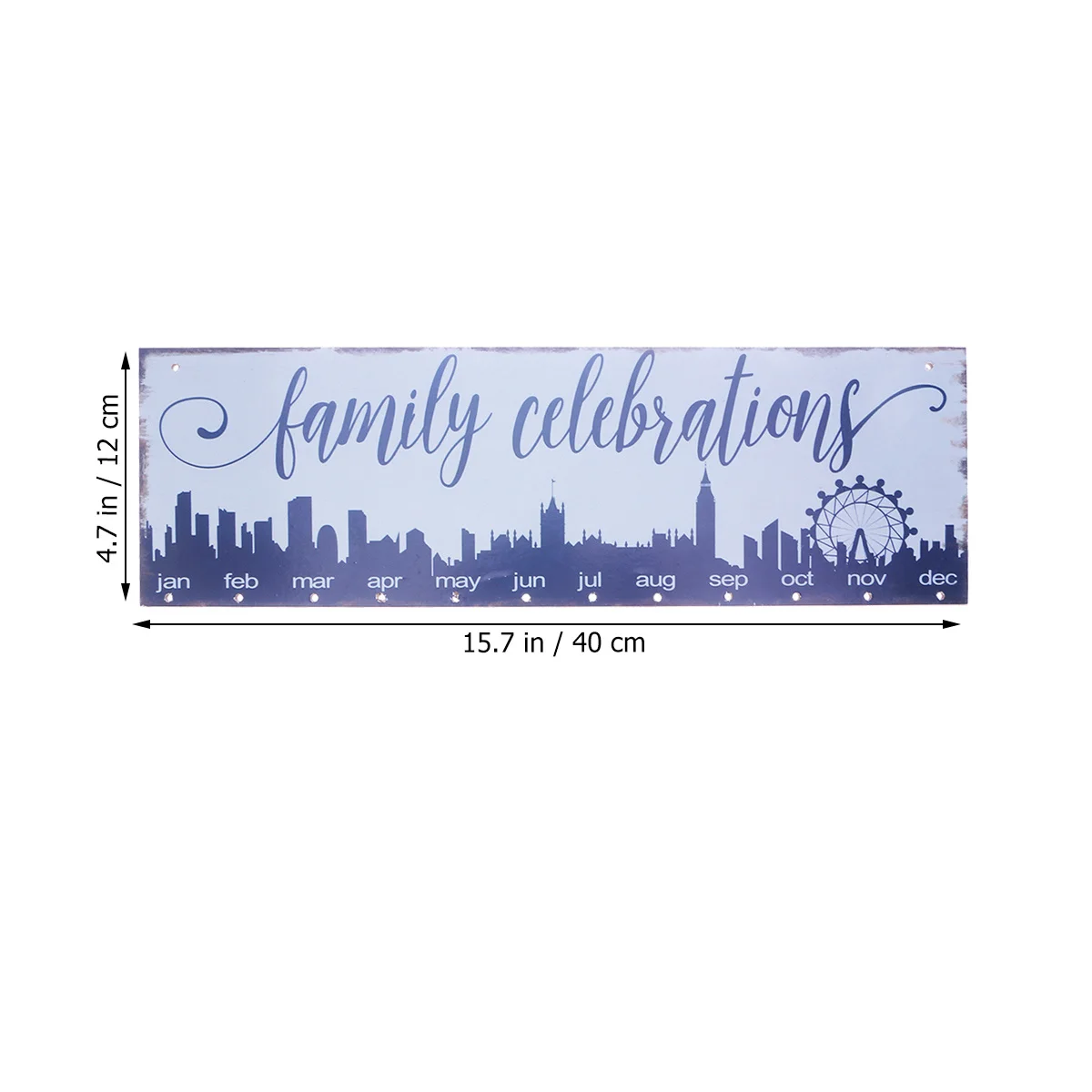

12x47x02inch Wooden Calendar Hanging Plaque Board Colorful Family Celebrations Birthday Reminder for Home Wall Decoration