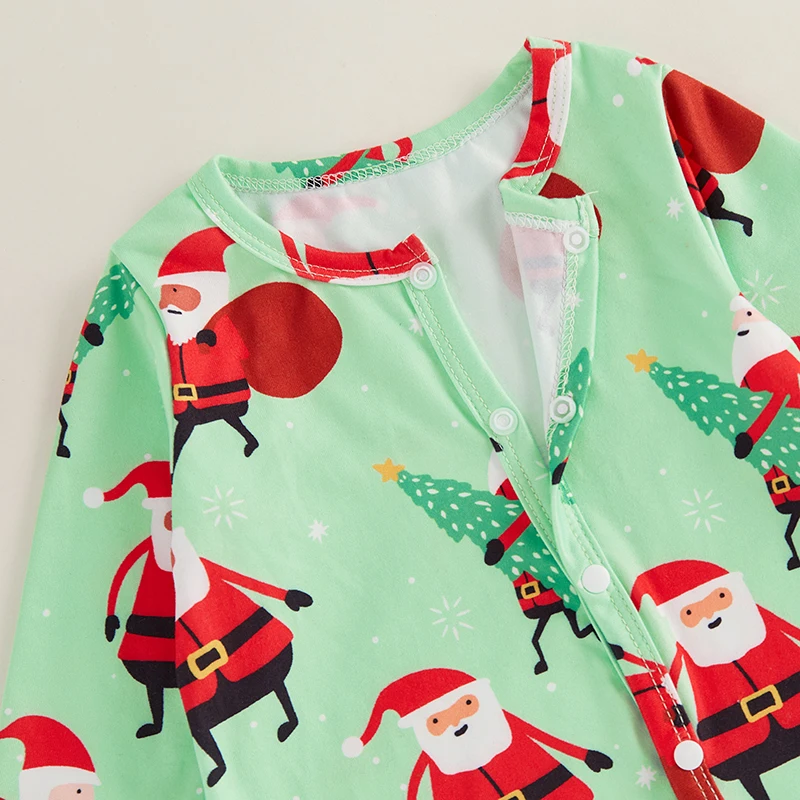 Baby Girls Boys Rompers Christmas Clothes Santa Print Long Sleeve Toddler Fall Bodysuits Children\'s Clothing