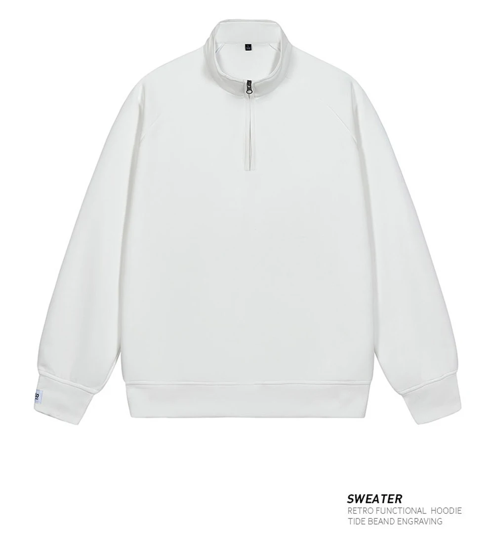 Spring Autumn Men's Half Zipper Sweatshirt Fashion Men Anorak Windbreaker Pullovers Men Loose Fit Streetwear Sweatshirt