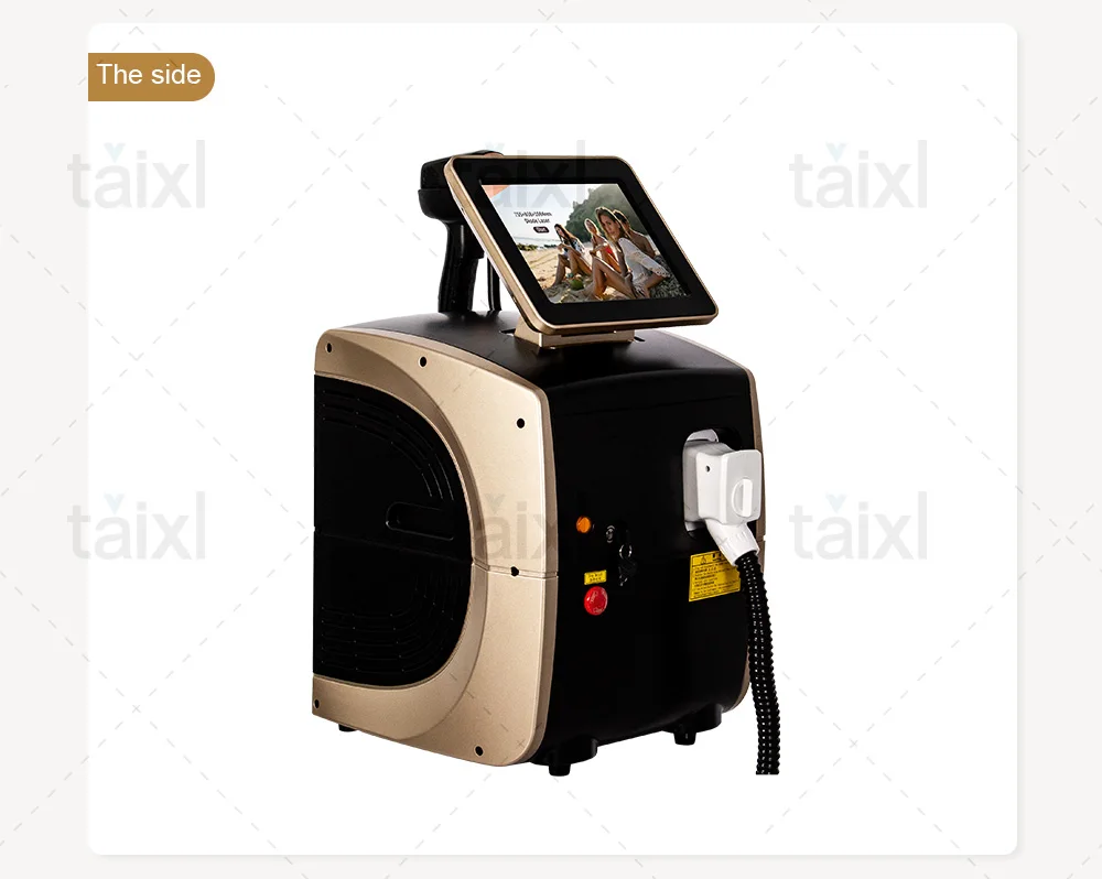 Máquina de depilación con diodo de 808 nm con 3 longitudes de onda, enfriamiento a temperatura constante, depilación permanente eficiente y indolora