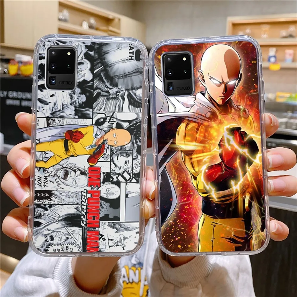 

Cartoon Anime One Punch Man Phone Case For Samsung Galaxy A52 A12 A51 S21 Edge S22ULTRA S23 S20LITE Plus ultra Transparent Cover