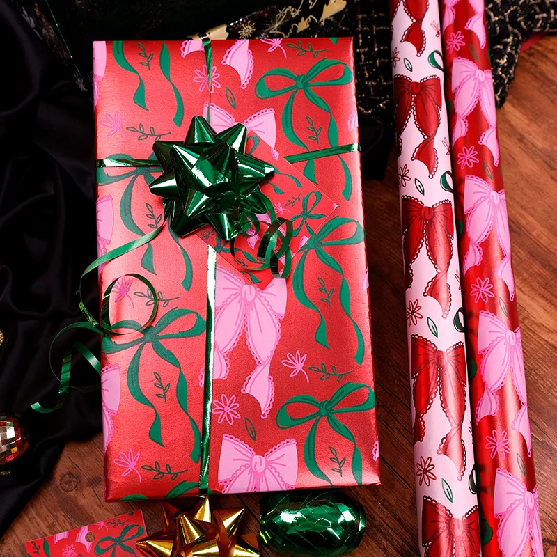New Large Size  Aluminized Wrap Paper Christmas Series Snowflake Letter Gift Wrapping Paper