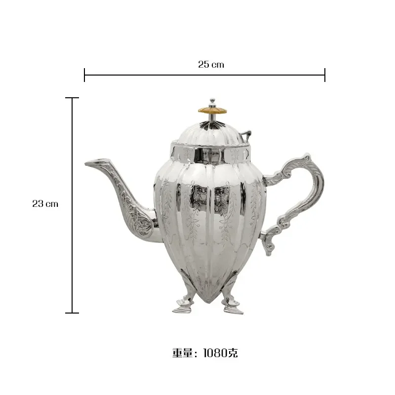 Limited Offer European Retro Carved Teapot Coffee Pot High Luxury Home Ornament