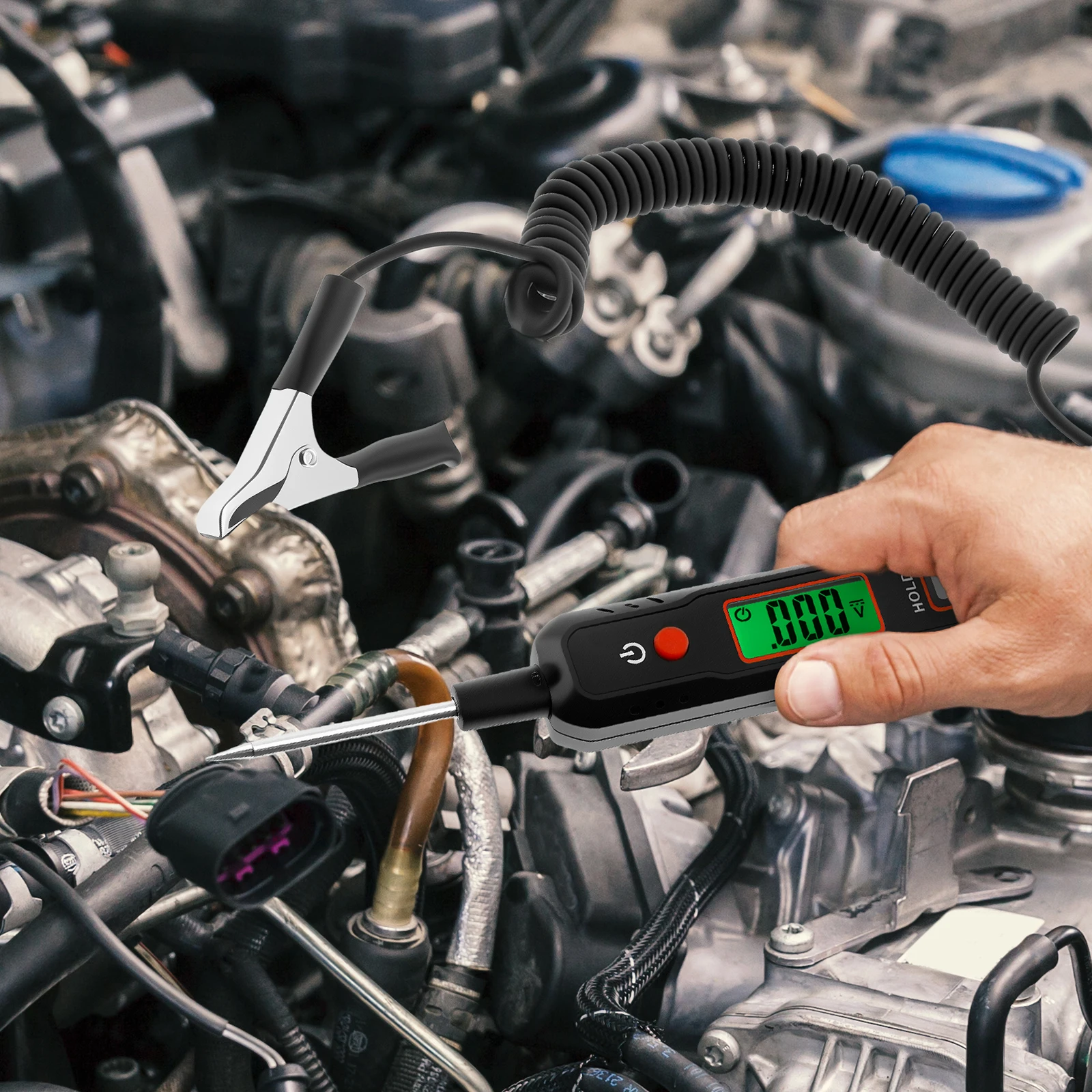 

ABS Smart Circuit Tester Efficient Accurate Electrical Voltage Tester with HD LCD Display Easy to Read Power Circuit Probe for