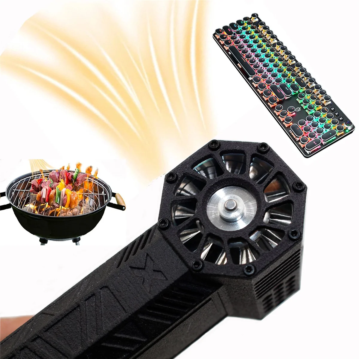 

AD41-Mini Turbo Jet Fan Малый турбовентилятор 120000 RPM Turbo Violent Fan 3000MAh Беспроводной турбовентилятор для клавиатуры ПК