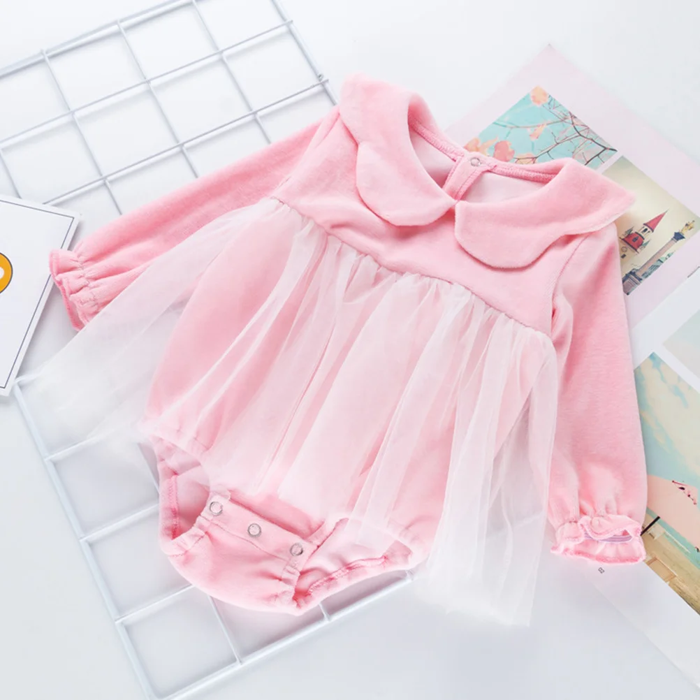 

Baby Girls Coral Fleece Long Sleeve Jumpsuit Romper Lovely Toddler Outfit Newborn Girl Clothes Baby Shower Gift