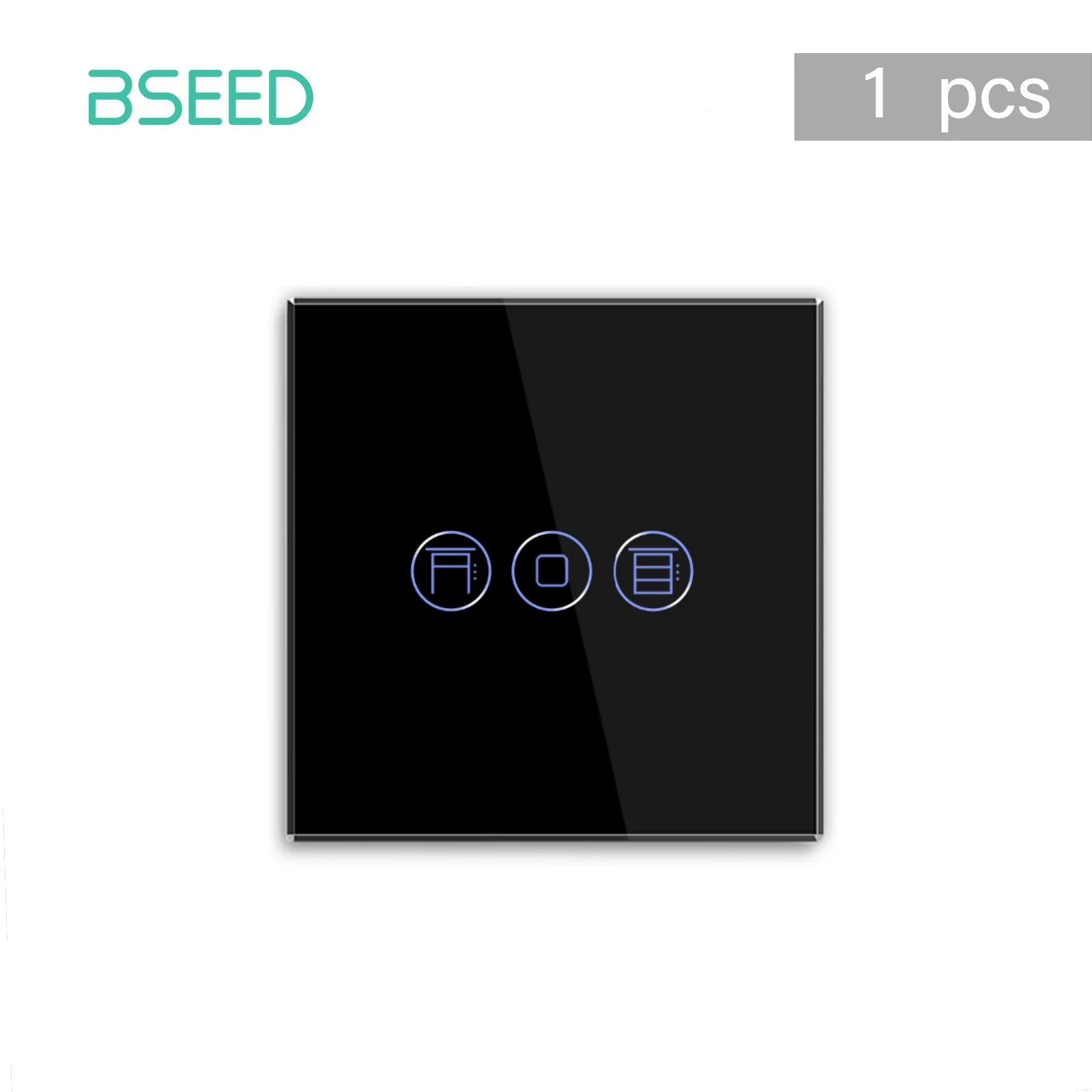 BSEED Wifi Rolluikschakelaar Slimme Blindschakelaar Kristallen Wand-aanraakschakelaars Draadloze bediening via Smart Life Tuya Alexa App