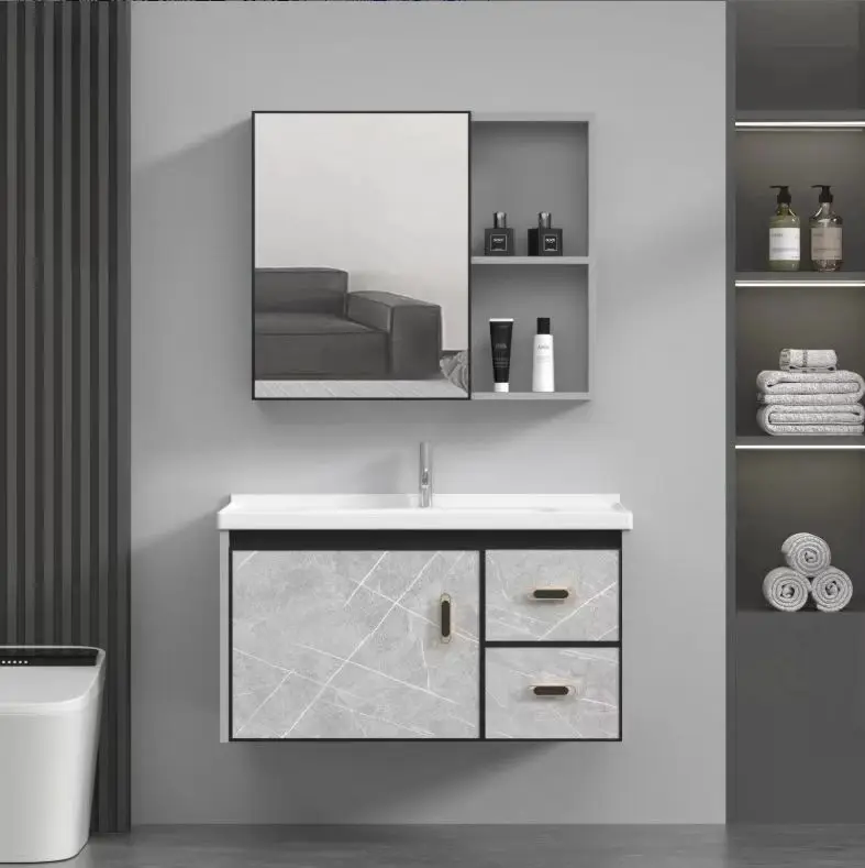 

￥# Modern Design PVC Wall-Mounted Eco-Friendly Bathroom Furniture Set Durable Quality Vanity