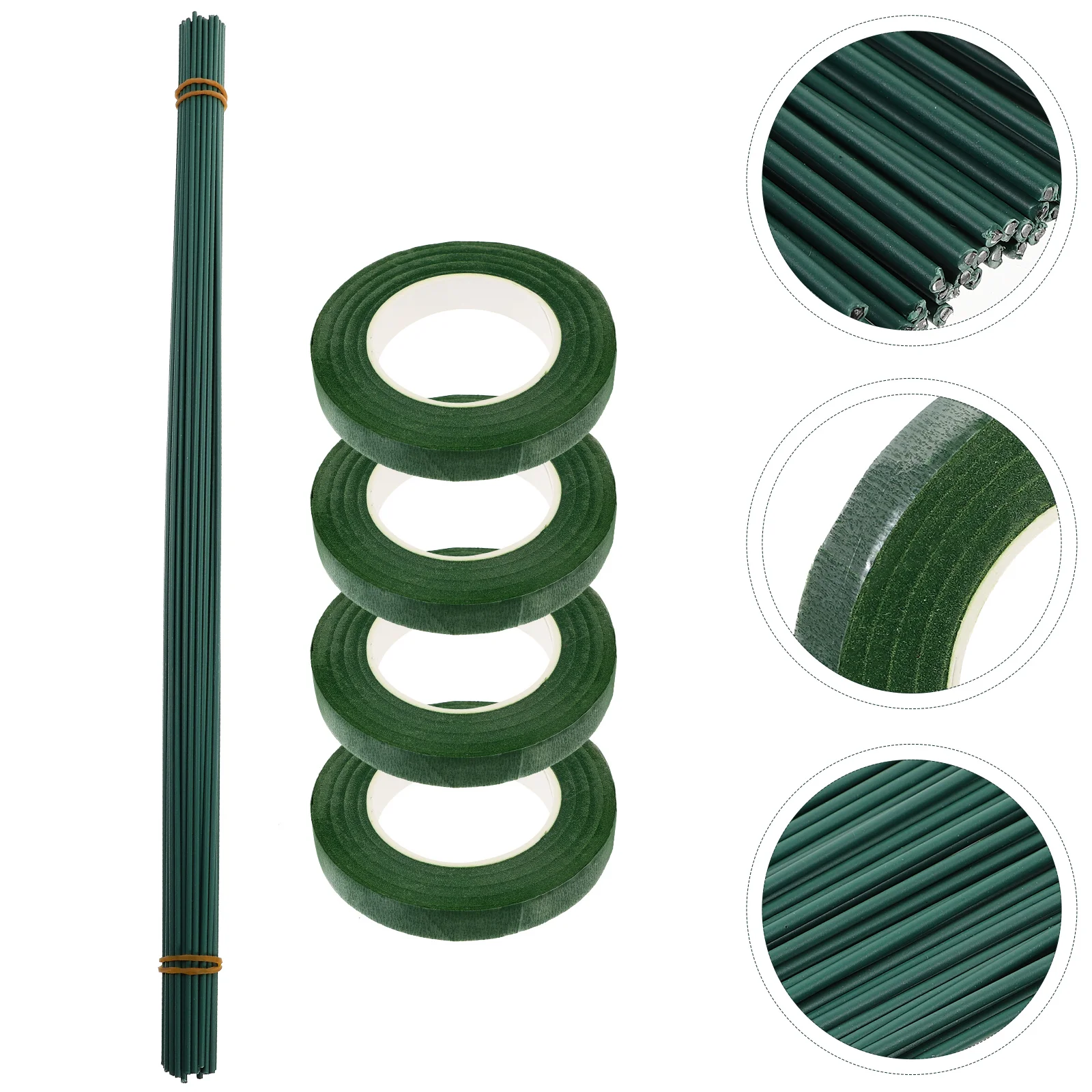 1 Set Diy Stems Metal Wire Floral Stem Support Artificial Flower Branches For Wedding Party Garden Decorations Flower Rod Kit