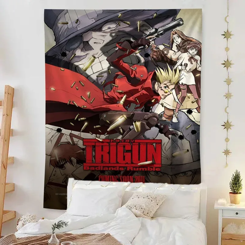 

YBK33Аниме Trigun печатный большой настенный гобелен настенное украшение домашний декор одеялоHUb2%