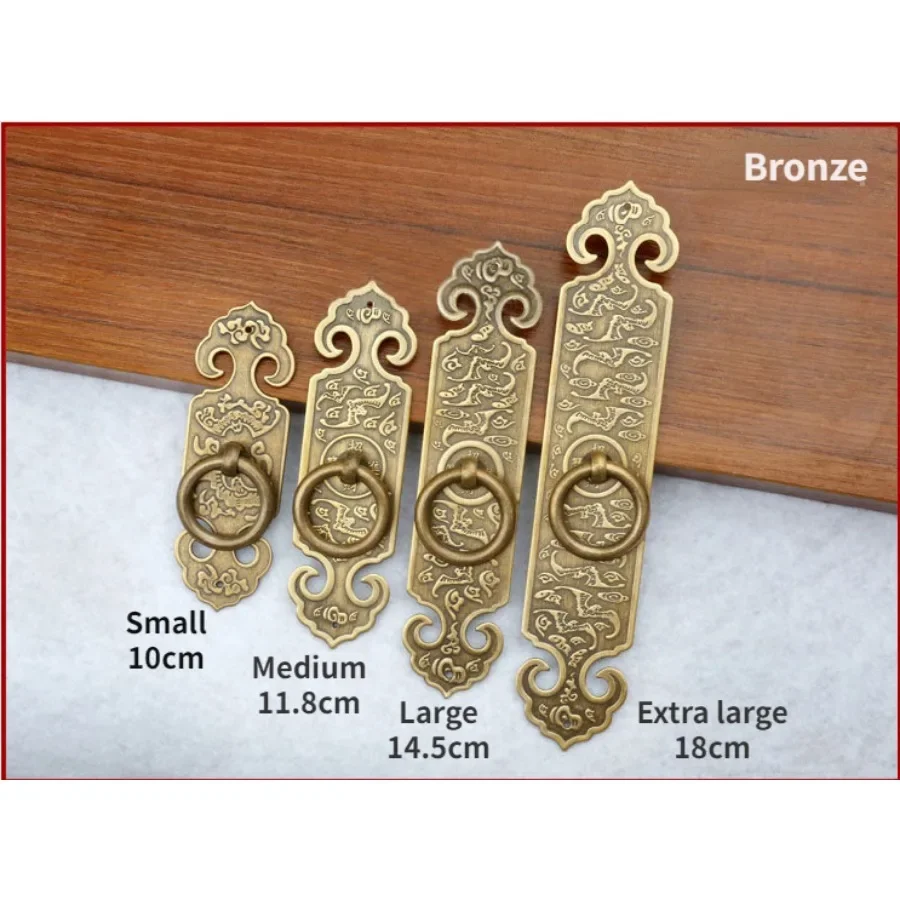 New Chinese Style Furniture Handles Vintage Bronze Ring Handles for Cabinets and Drawers Bookcase Wine Cabinet Handles