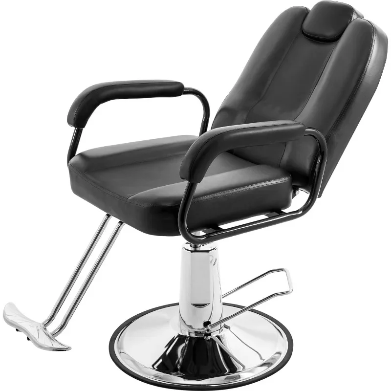 Reclining Salon Barber Chair with Heavy Duty Pump, Ergonomic Design, for Hair Stylist Barbershop Home Tattoo Client Spa Massage