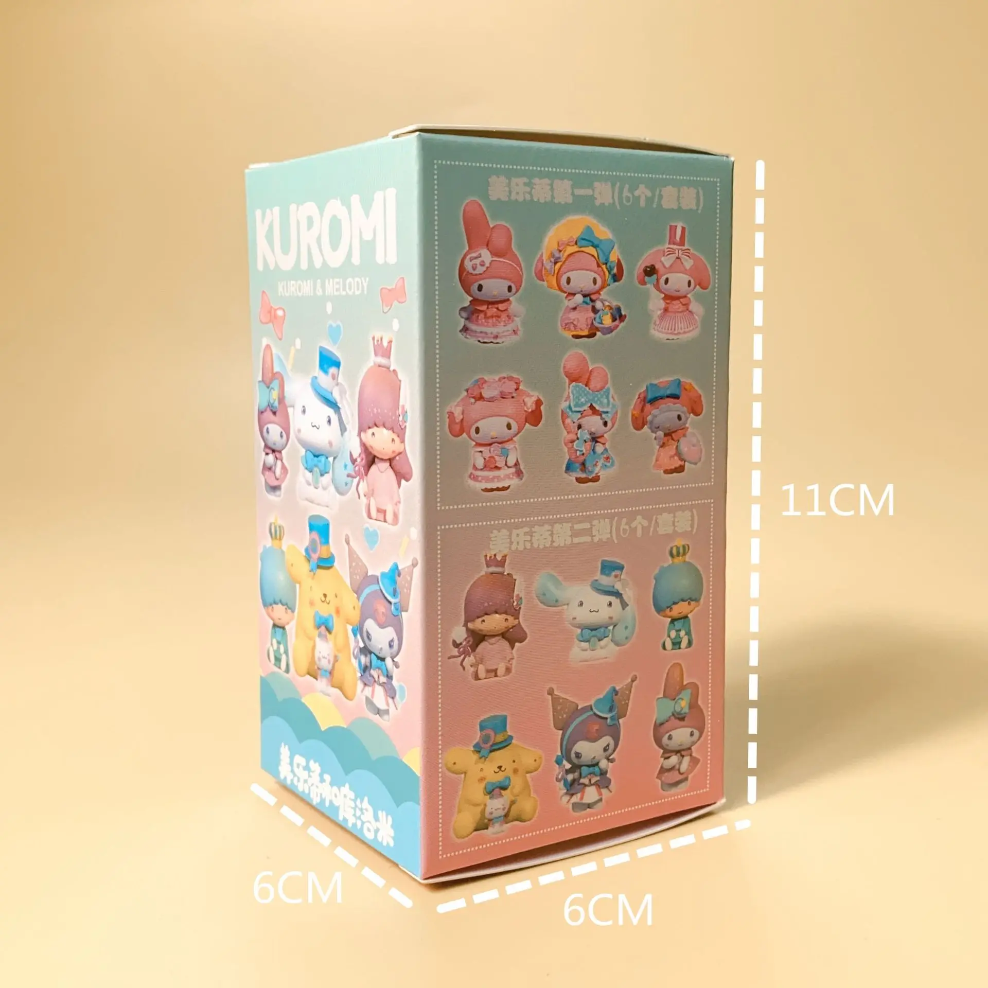 Nova caixa cega sanrio kawaii kuromi cinnamoroll minha melodia figuras bonecas saco cego brinquedo para fãs presente