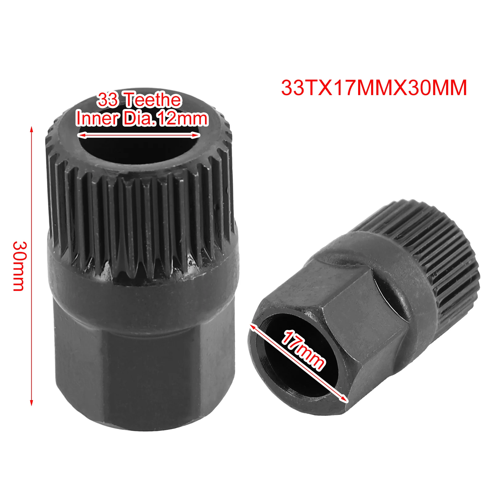 Alternator 33 Tooth Clutch Free Wheel Pulley Removal Tool High Strength Replacement Carbon Brushes For V-Belt Pulley