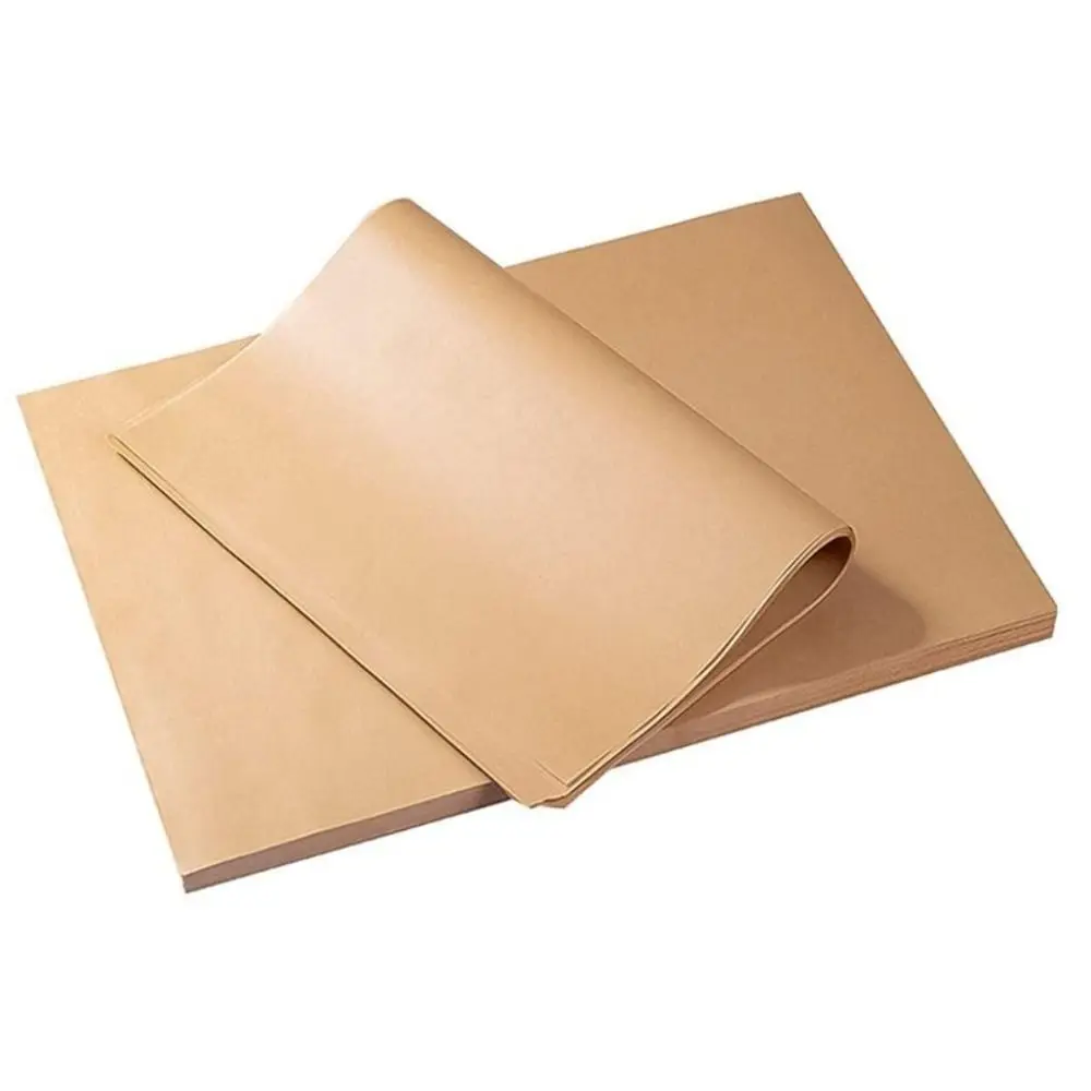 

100Pcs Greaseproof Deli Wax Paper Sheets Non-stick Brown Sanwich Wrappering Paper Disposable Food Basket Liners