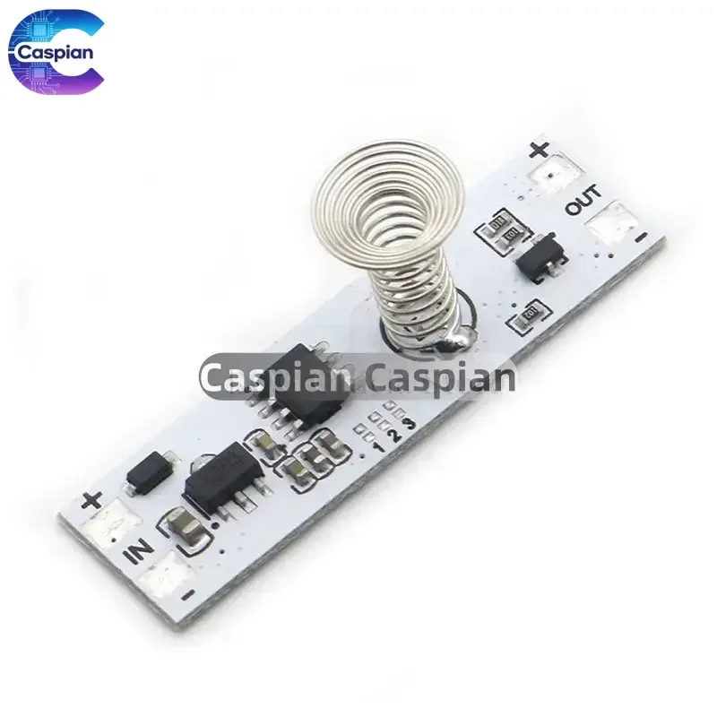 DC 12V Capacitive Touch Sensor Switch Coil Spring Switch LED Dimmer Control Switch 9-24V 30W 3A for Smart Home LED Light Strip