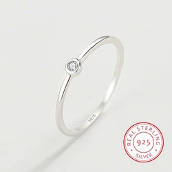 2022 NEW Simple Couple Rings For Women Real S925 Sterling Silver CZ Finger regalo di san valentino gioielli regalo per feste di matrimonio