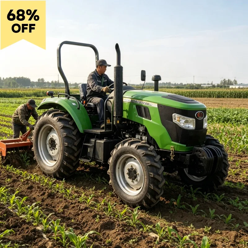 50HP 4×4 Multifunctional Compact Tractor Farm Field Cultivation Equipment