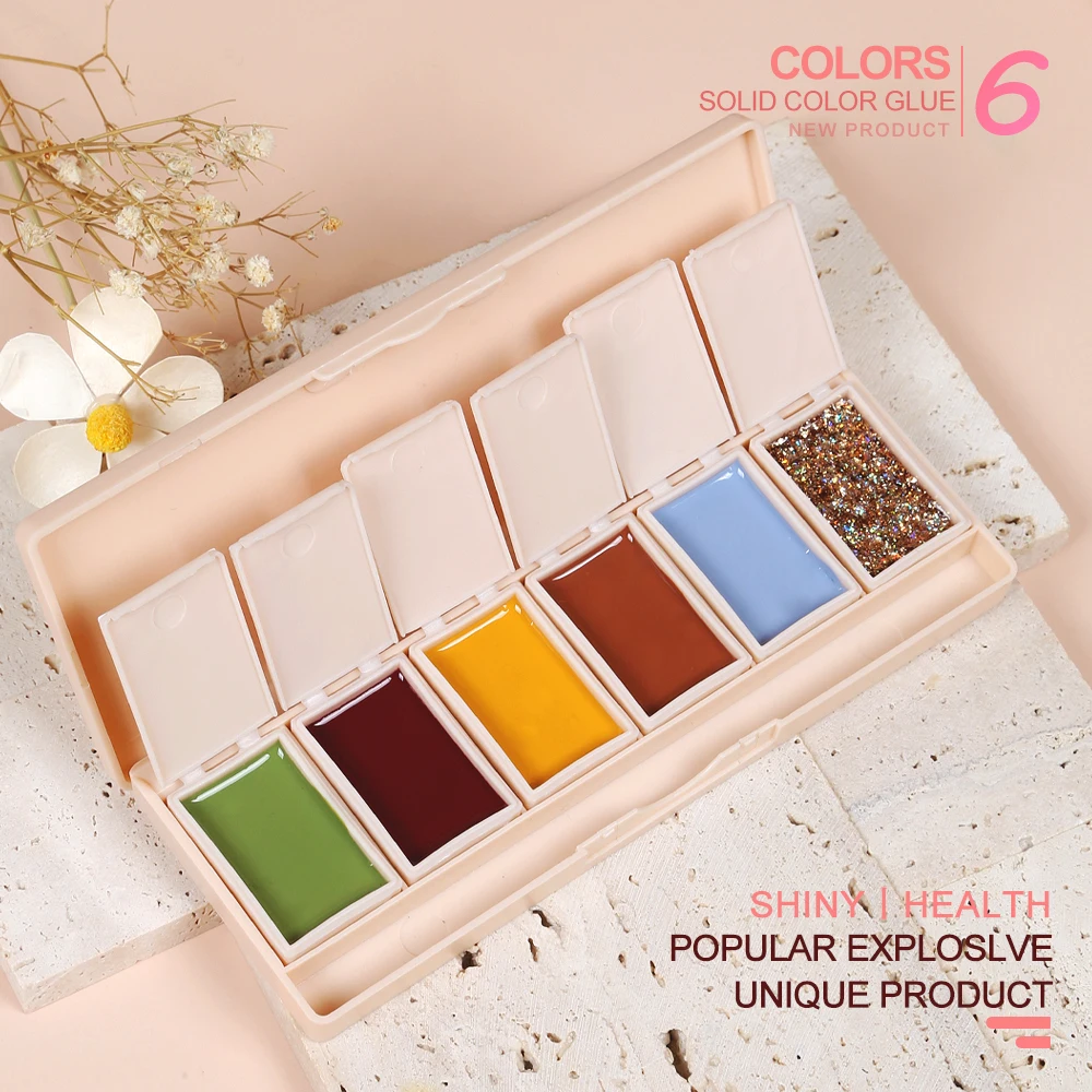 Limegirl esmalte em gel sólido de 6 cores para iniciantes, paleta de 24g, gel arco-íris com pincel para manicure, salão de arte e presente para casa
