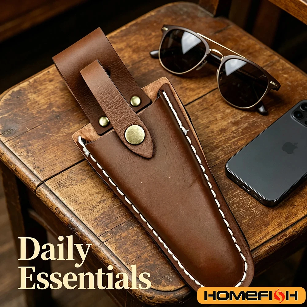 1PC Leather Gardening Pruning Tool Pouch Electrician Waist Holder with Portable Buckle Storage for Pliers Trimming Tools