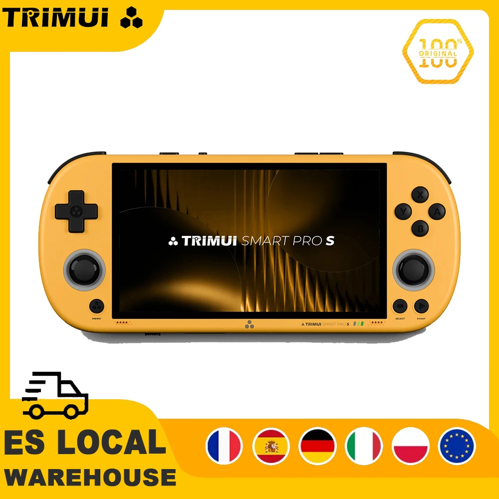 Console de jeu portable TRIMUI SMART PRO S, écran IPS 4,96'', processeur Allwinner A523, joystick à effet Hall, éclairage RGB, lecteur de jeux TG5050