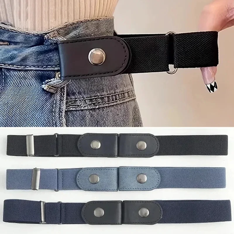 Unisex buckle-free invisible elastic waistband Adjustable elastic waist belt Suitable for jeans and casual trousers Lazy Belt fo