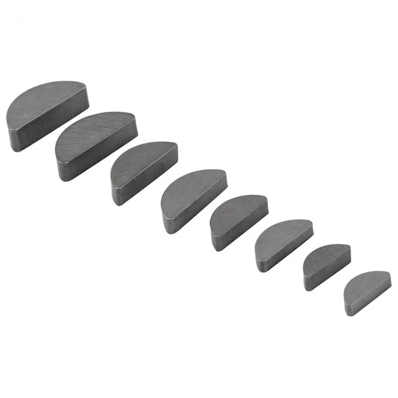 80Pcs/Set Woodruff Key Assortment Kit Lawn & Garden Equipment Woodruff Key, 8 Sizes, Carbon Steel Half Round Woodruff Key