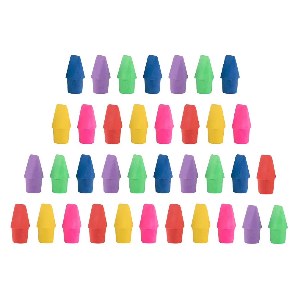 

50pcs Pencil Eraser Caps Colorful TPR Protectors Students School Supplies Students Pencil Caps Lightweight Safe