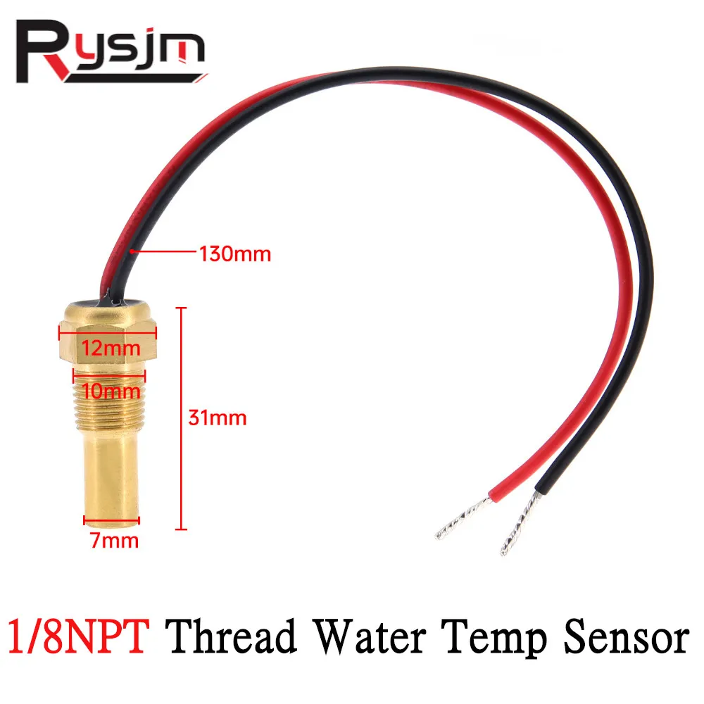 1/8NPT Water Temperature Sensor Temp Sender 10mm For Car Truck Water Temp Gauge Universal Temperature Meter 12V/24V