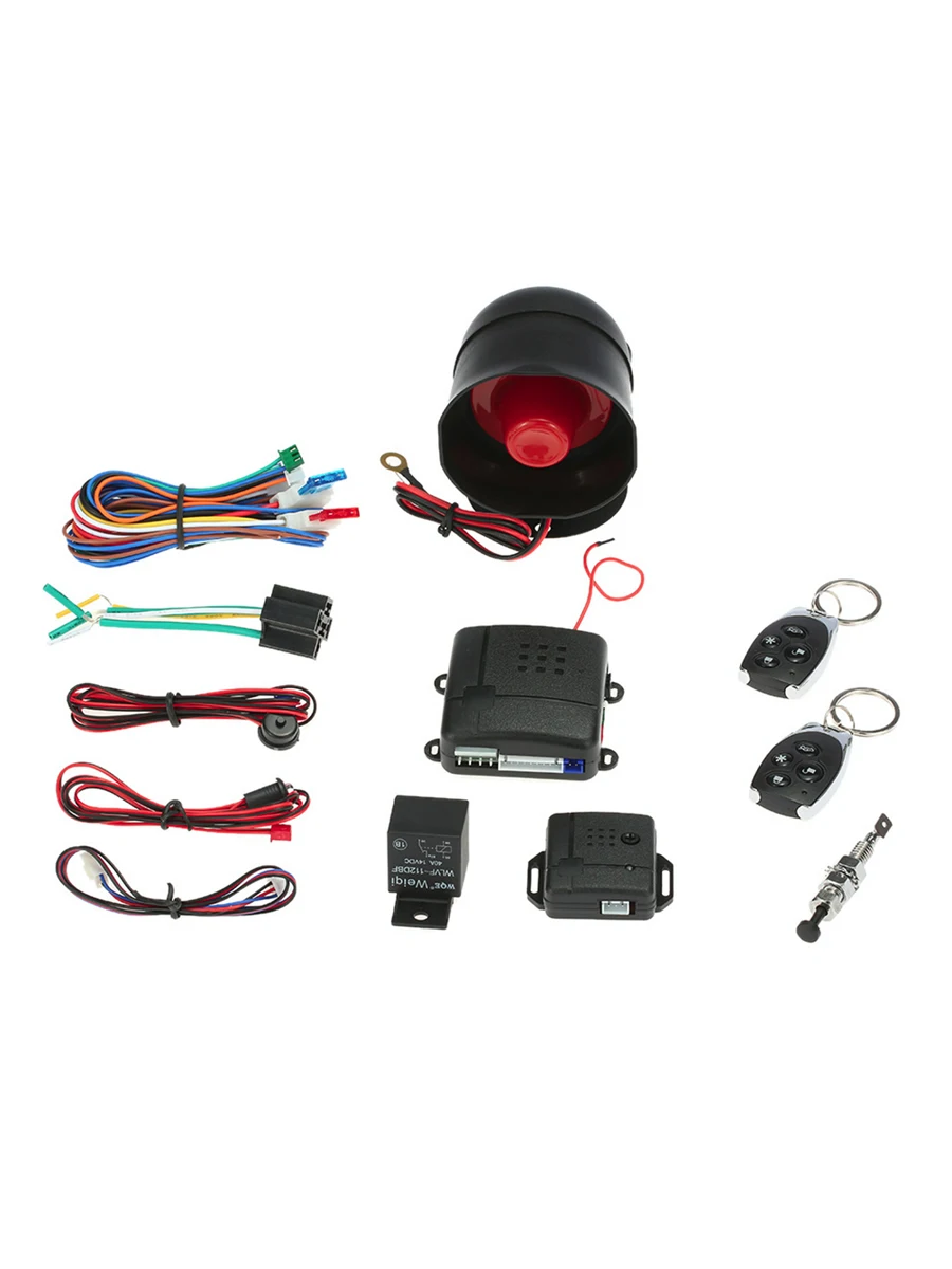 Universal Car Vehicle Security System Burglar Alarm Protection Anti-theft System 2 Remote Car Accessories