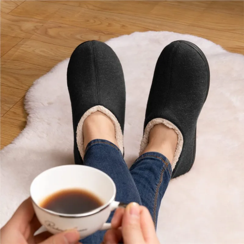 Smile Women's Winter Soft Plush Slippers Outdoor Antiskid Warm Cotton Shoes Indoor Fashion Casual Cozy Breathable House Slippers