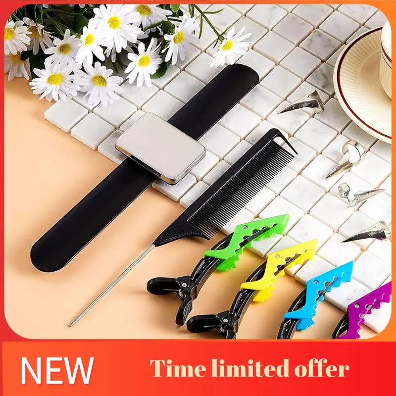 

A006-8 PCS Parting Ring Hair Selecting Ring 6 Hair Sectioning Styling Clips Hair Parting Tool 2 Rat Tail Braiding Combs Durable