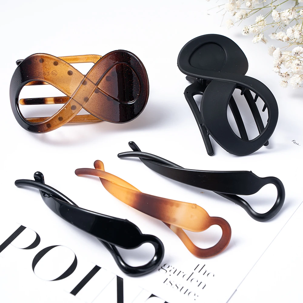 Frauen Große Haar Klemme Haar Clip Nahtlose Kunststoff Entenschnabel Klaue für Frauen Mädchen Einfache Haarnadeln Styling Werkzeuge Haar Zubehör – Detail 6