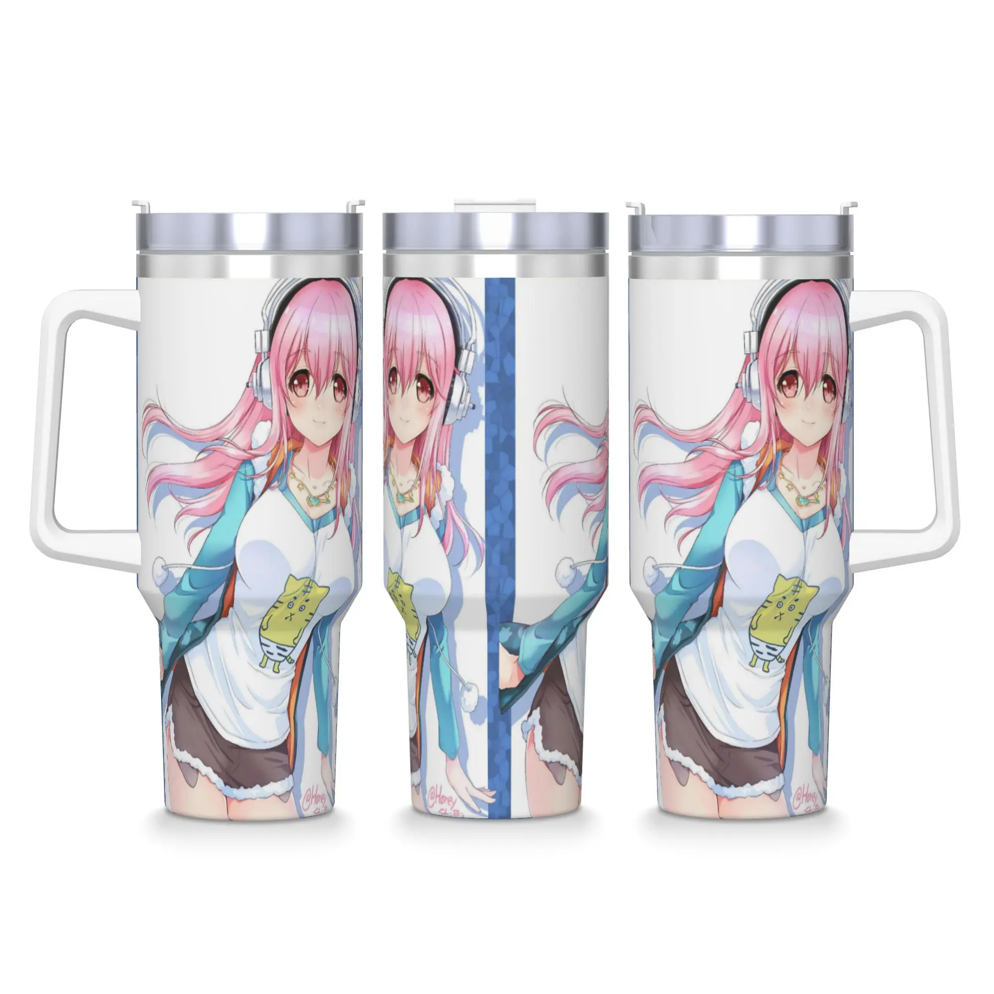 

Стакан из нержавеющей стали, японская кружка Sonico Manga, чашка с соломинкой, бутылка для воды для горячих напитков, изолированные термочашки на 40 унций